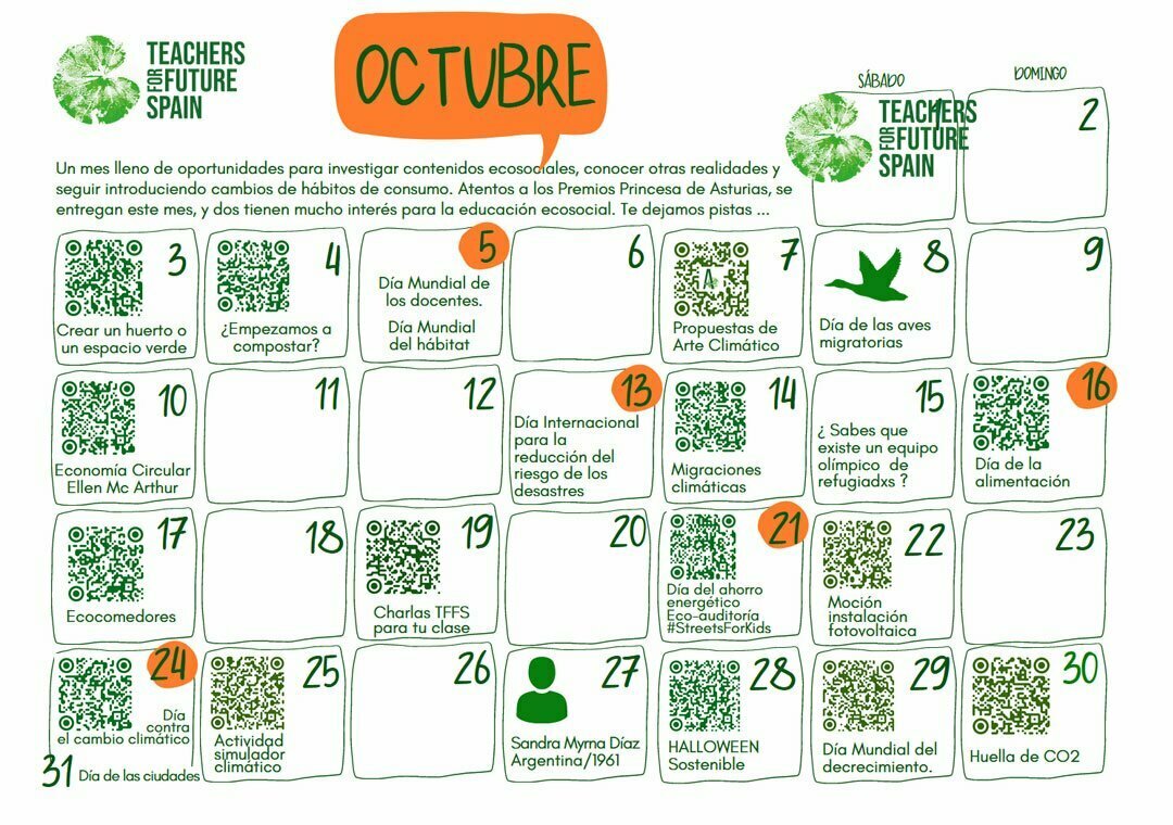 calendario teachers for future spain octubre 2022