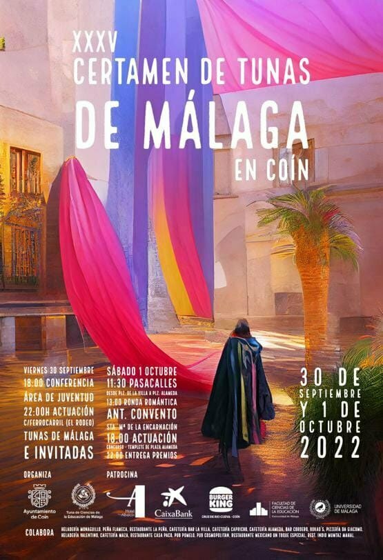cartel XXXV certamen de tuna de Málaga en Coín
