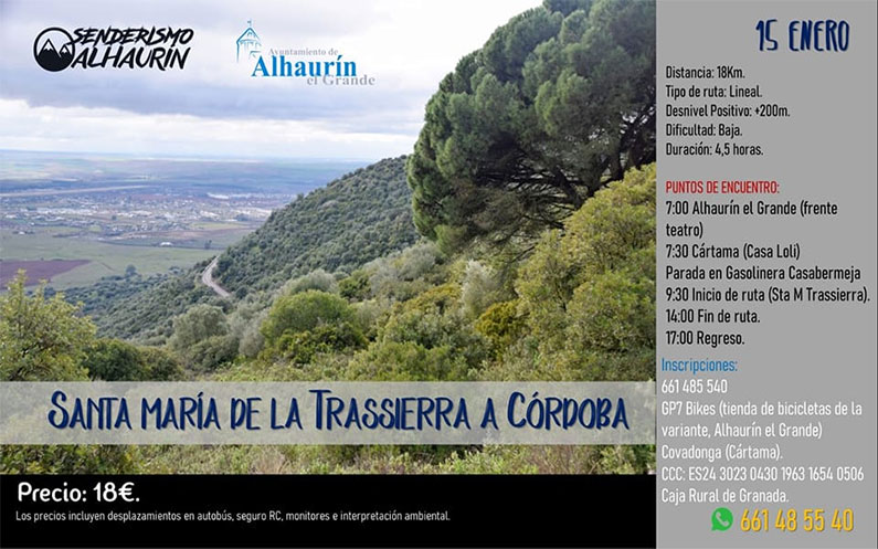 Santa María de la Trassierra a Córdoba Senderismo Alhaurín