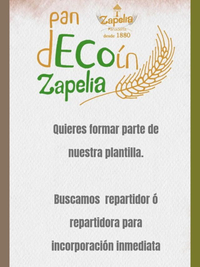 Panadería Zapelia en Coín busca repartidor o repartidora