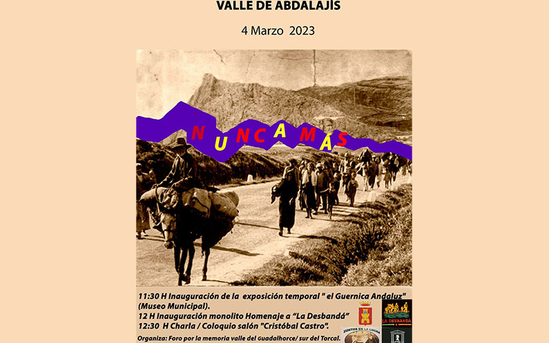 monolito homenaje a La Desbandá en el Valle de Abdalajís