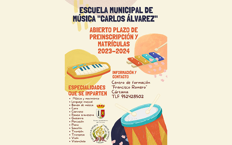 Preinscripción y renovación de matrícula Escuela de Música Carlos Álvarez
